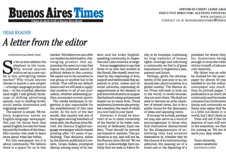EE.UU. y Reino Unido celebran el lanzamiento del Buenos Aires Times