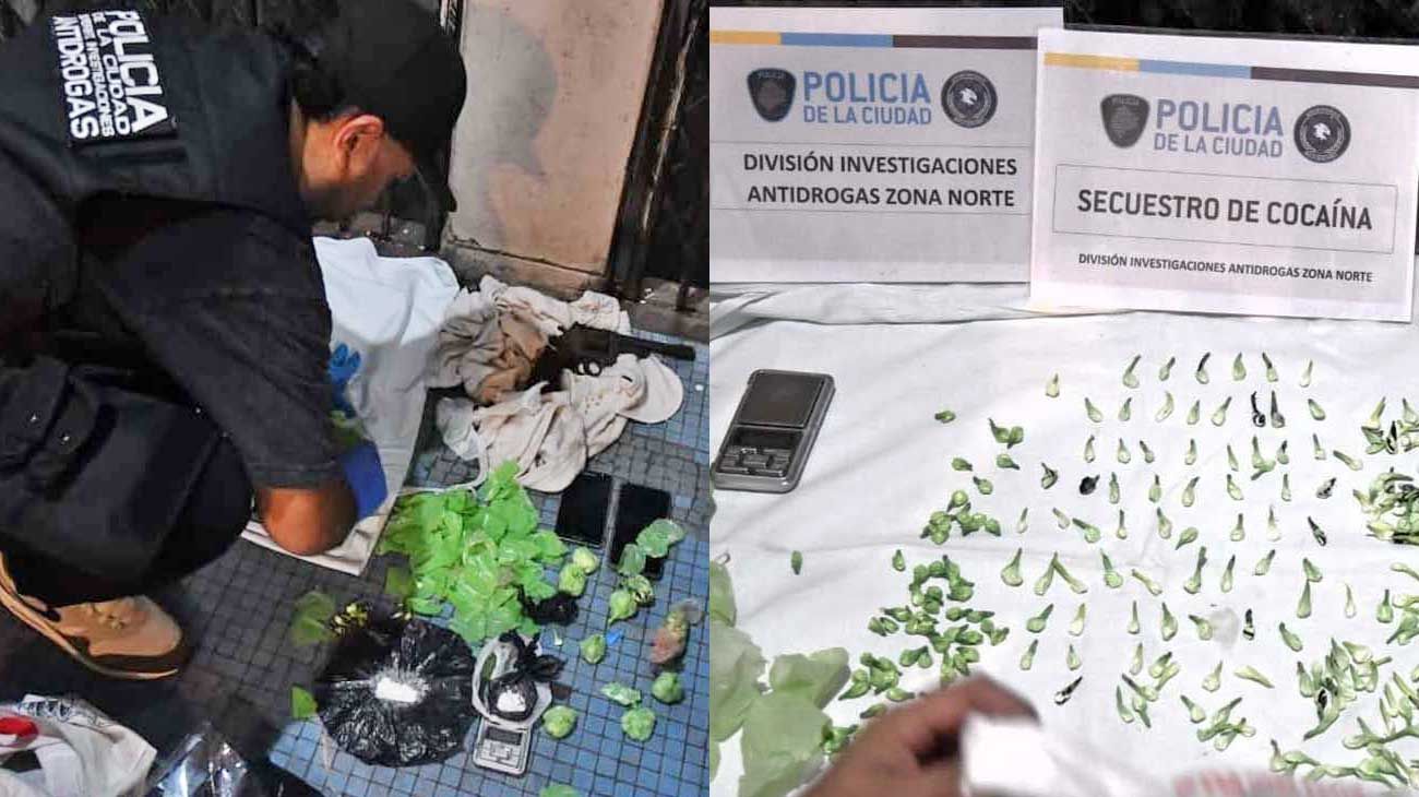 En dos operativos incautan unas 500 dosis de cocaína y marihuana