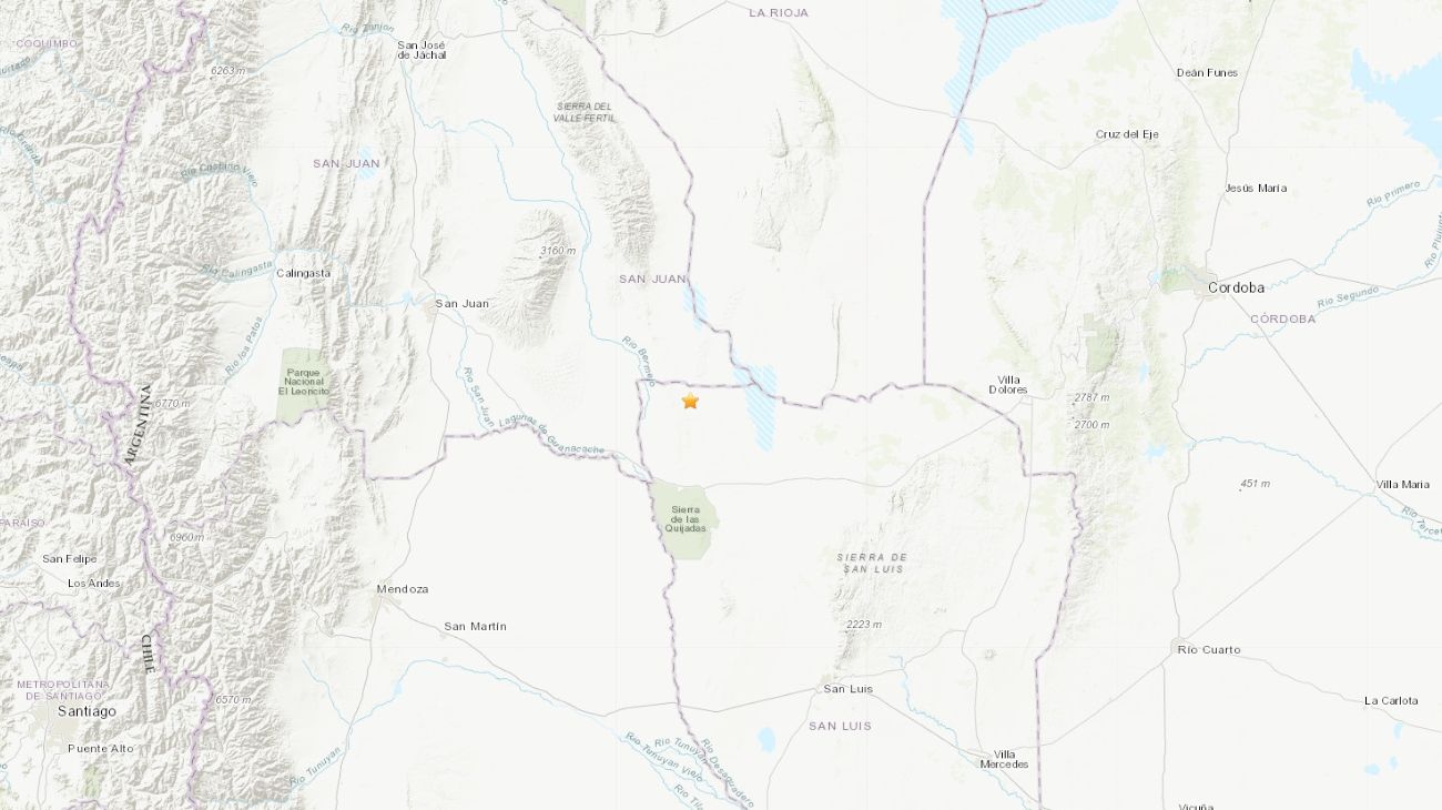 Un sismo de 5.2 grados sacudió zona central de la Argentina