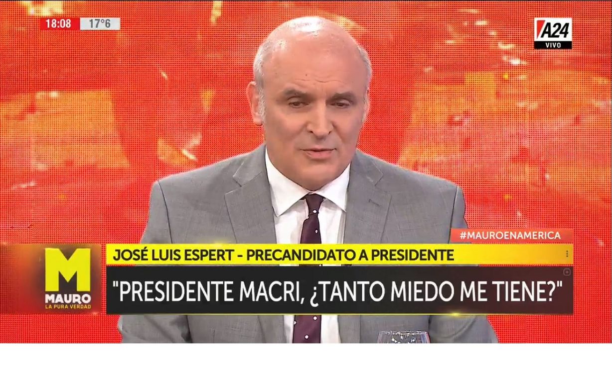 José Luis Espert: "Me impresiona la obsesión del gobierno por detonar mi candidatura"