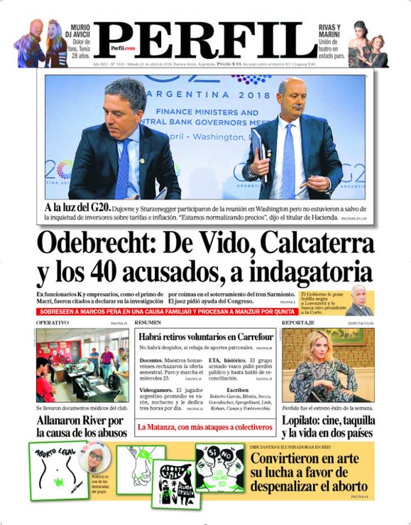La portada del diario Perfil de este sábado
