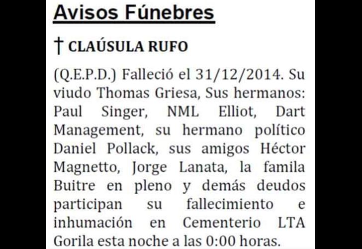 Despidieron a la cláusula RUFO con bromas en las redes
