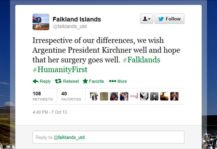 El Gobierno de las Islas Malvinas envió un mensaje a Cristina