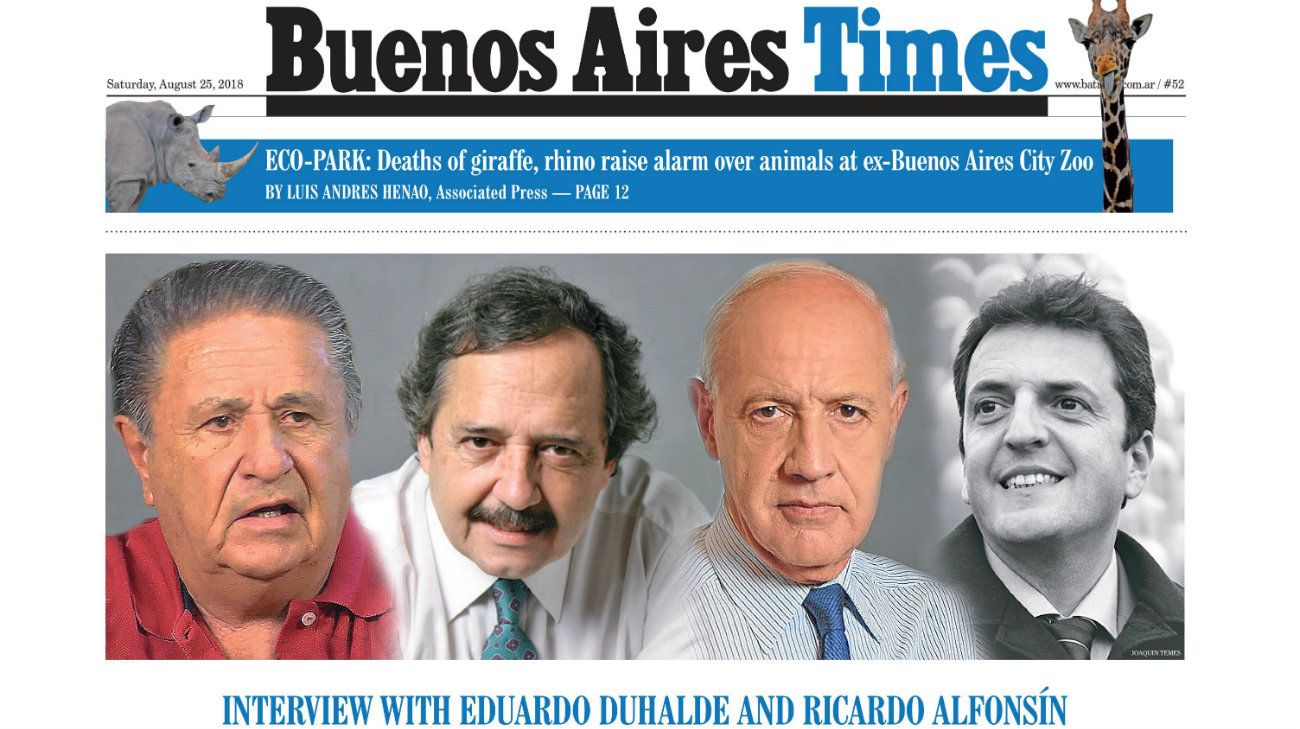 Este sábado en Buenos Aires Times: Duhalde y Alfonsín quieren a Lavagna de presidente