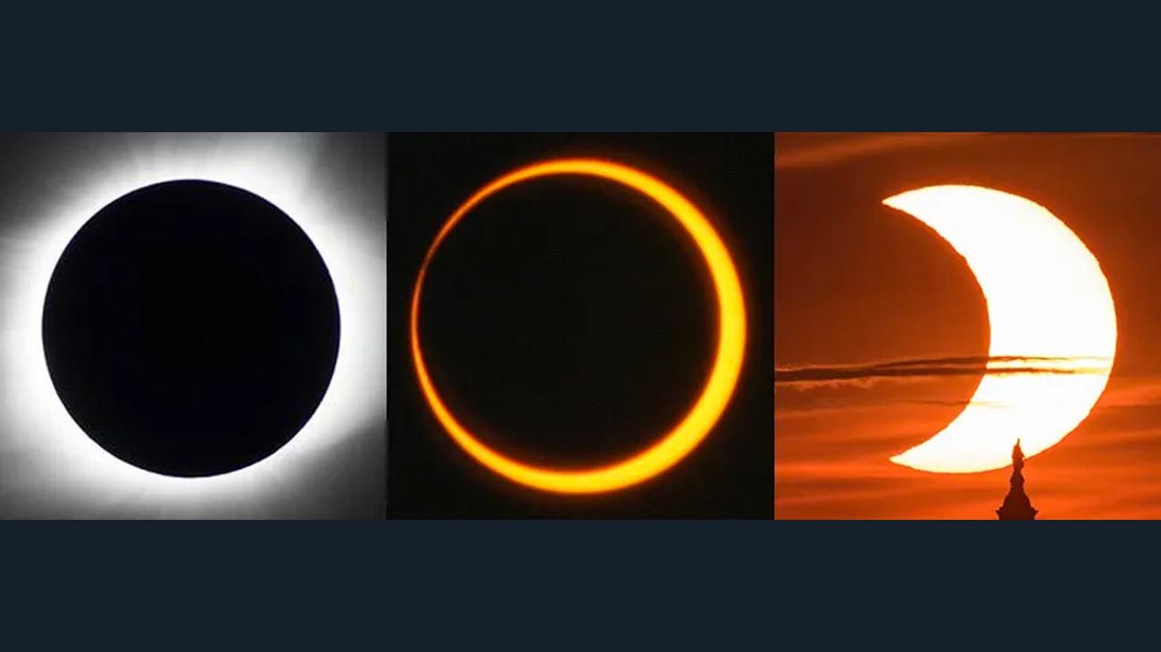 Eclipse solar 2024: ¿Cuáles son las diferencias entre total, parcial y anular?