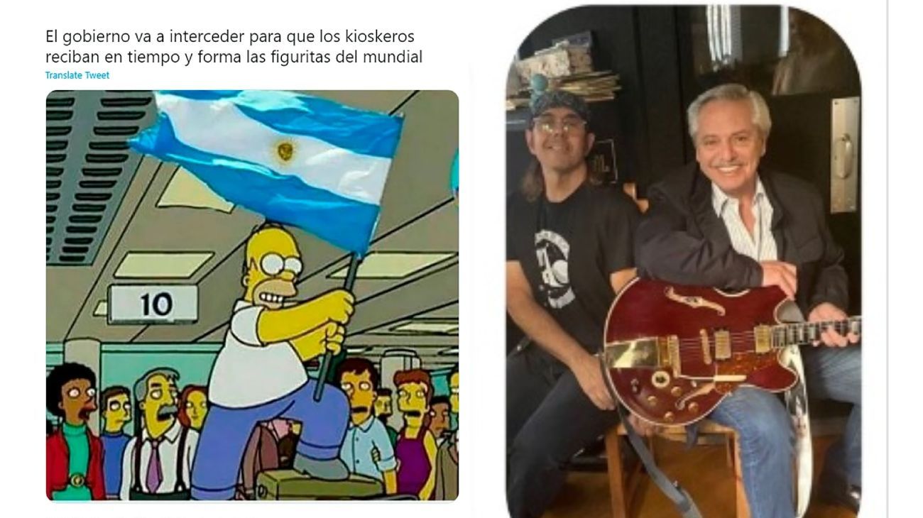 Memes y críticas opositoras por las figuritas del Mundial y la guitarra de Alberto: "Gobierno de cuarta"