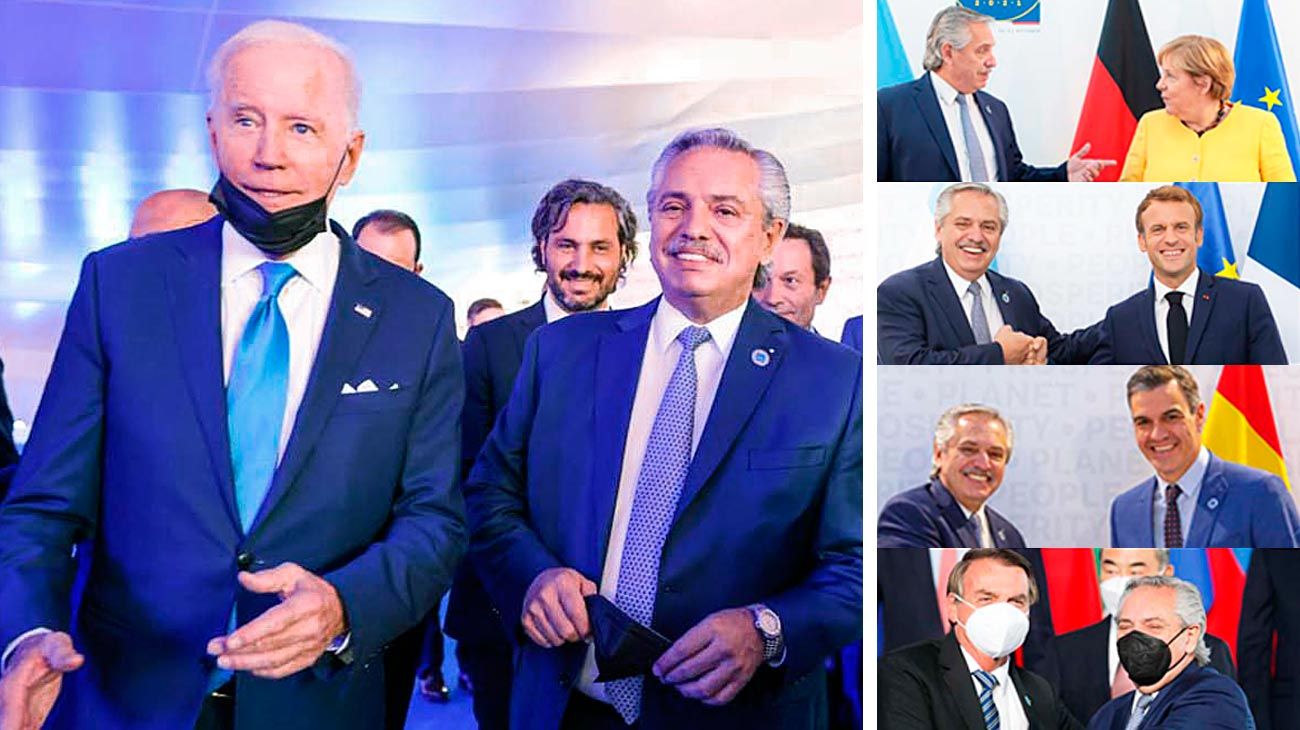 El Presidente obtuvo un saludo para la foto con Biden