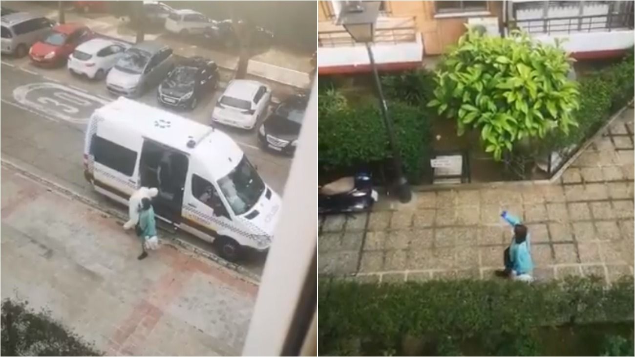 Así recibieron los vecinos a una mujer dada de alta por coronavirus en España