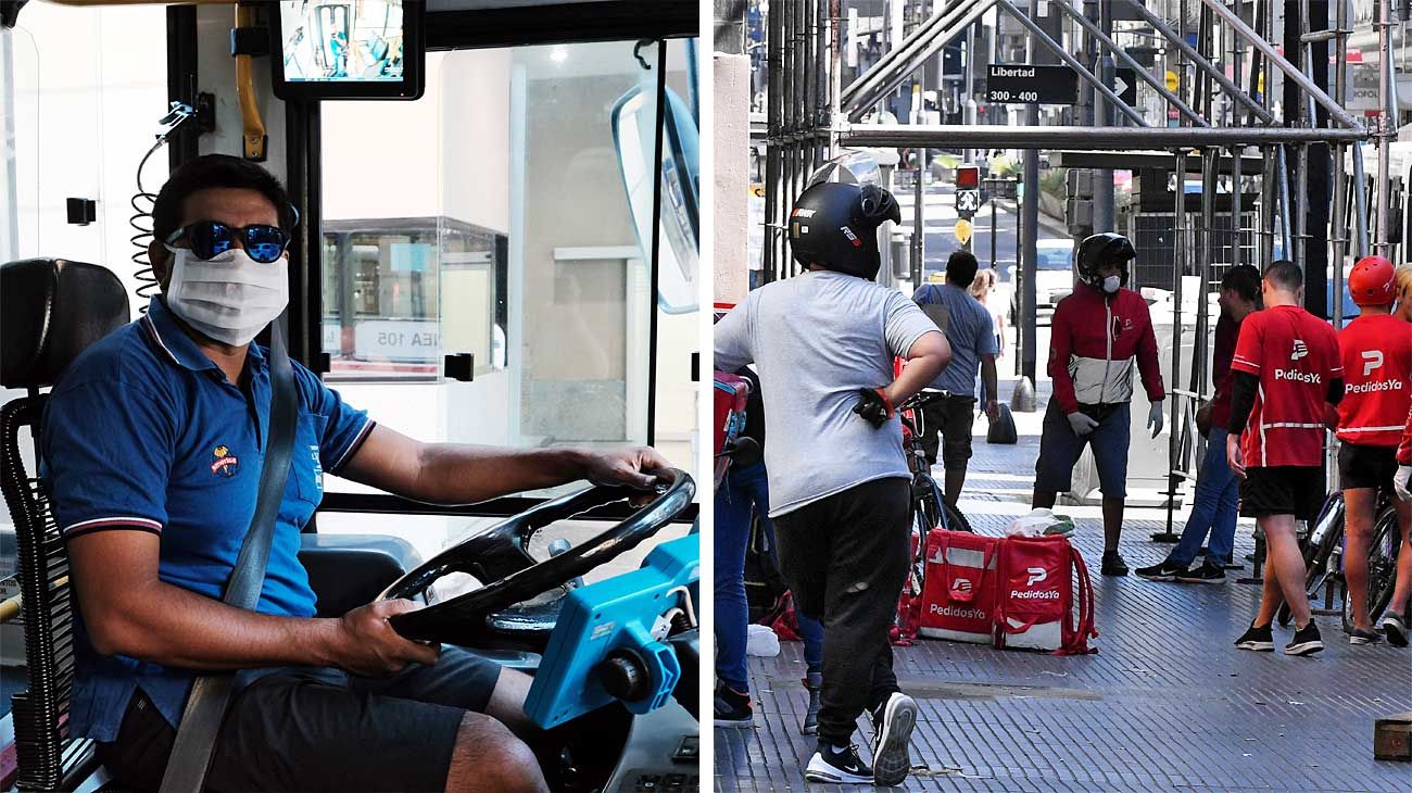 Cómo conviven con la cuarentena los trabajadores que siguen en las calles