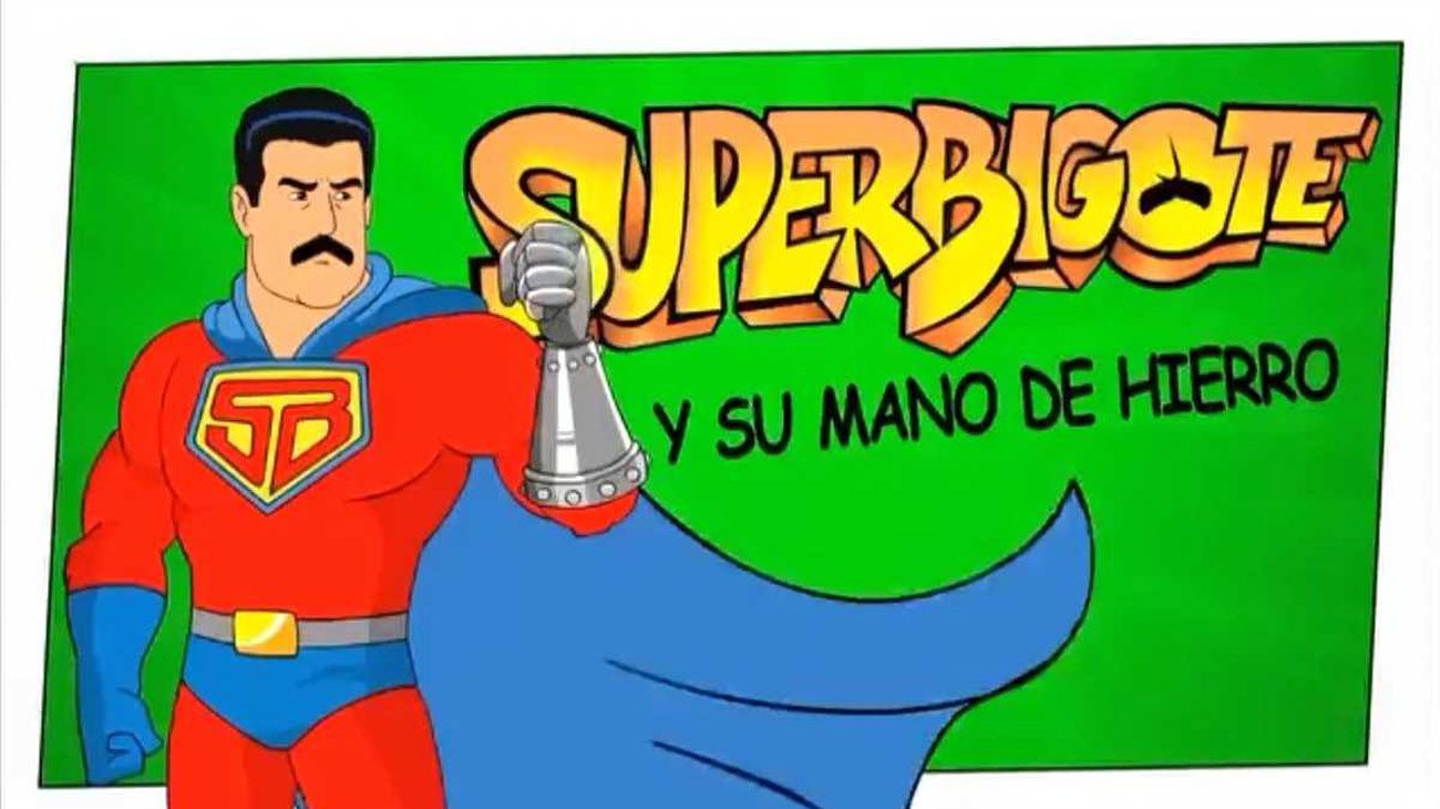 Super Bigote, la caricatura de Nicolás Maduro que lucha contra sus enemigos