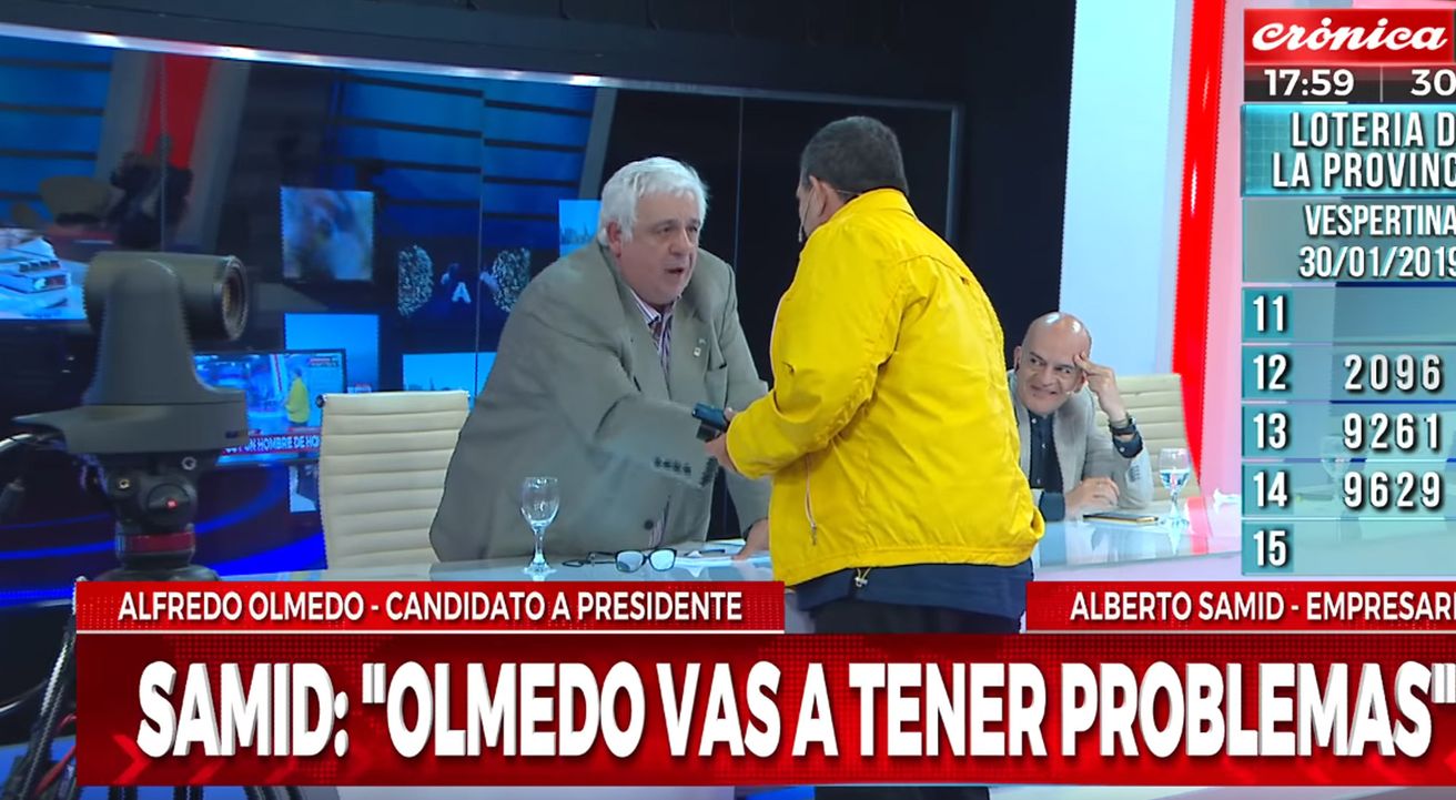 Alfredo Olmedo se cruzó en la tele con Alberto Samid: "Me amenazó de muerte"