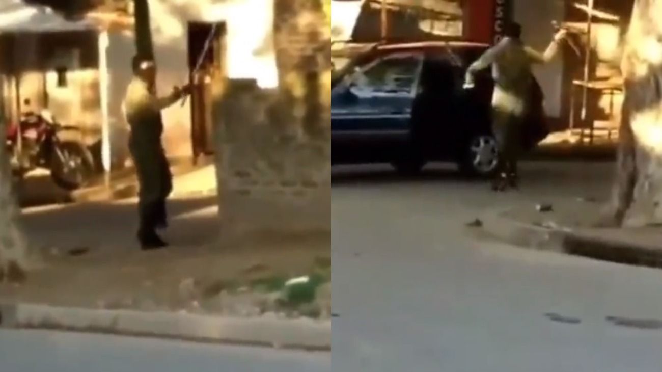 Video: terror en Caseros por un "samurai enmascarado" que corrió a vecinos con una katana