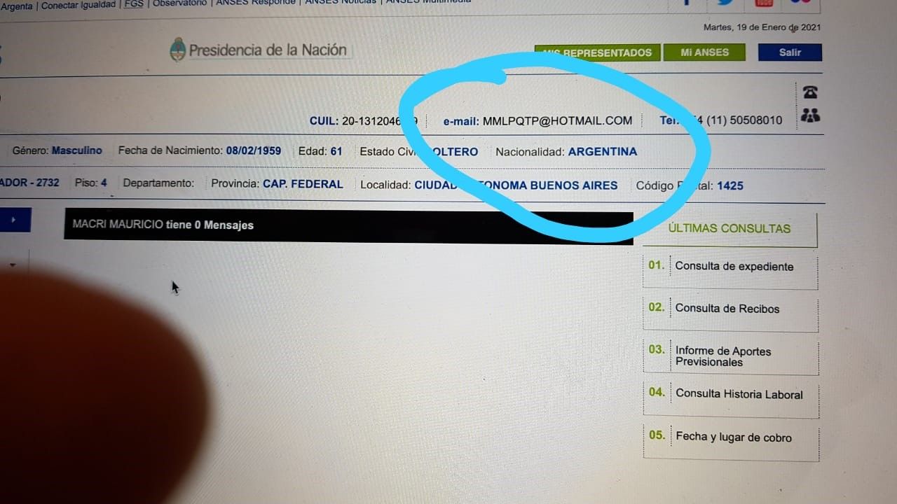 Mauricio Macri y el ANSES: hackearon sus datos con el correo MMLPQTP