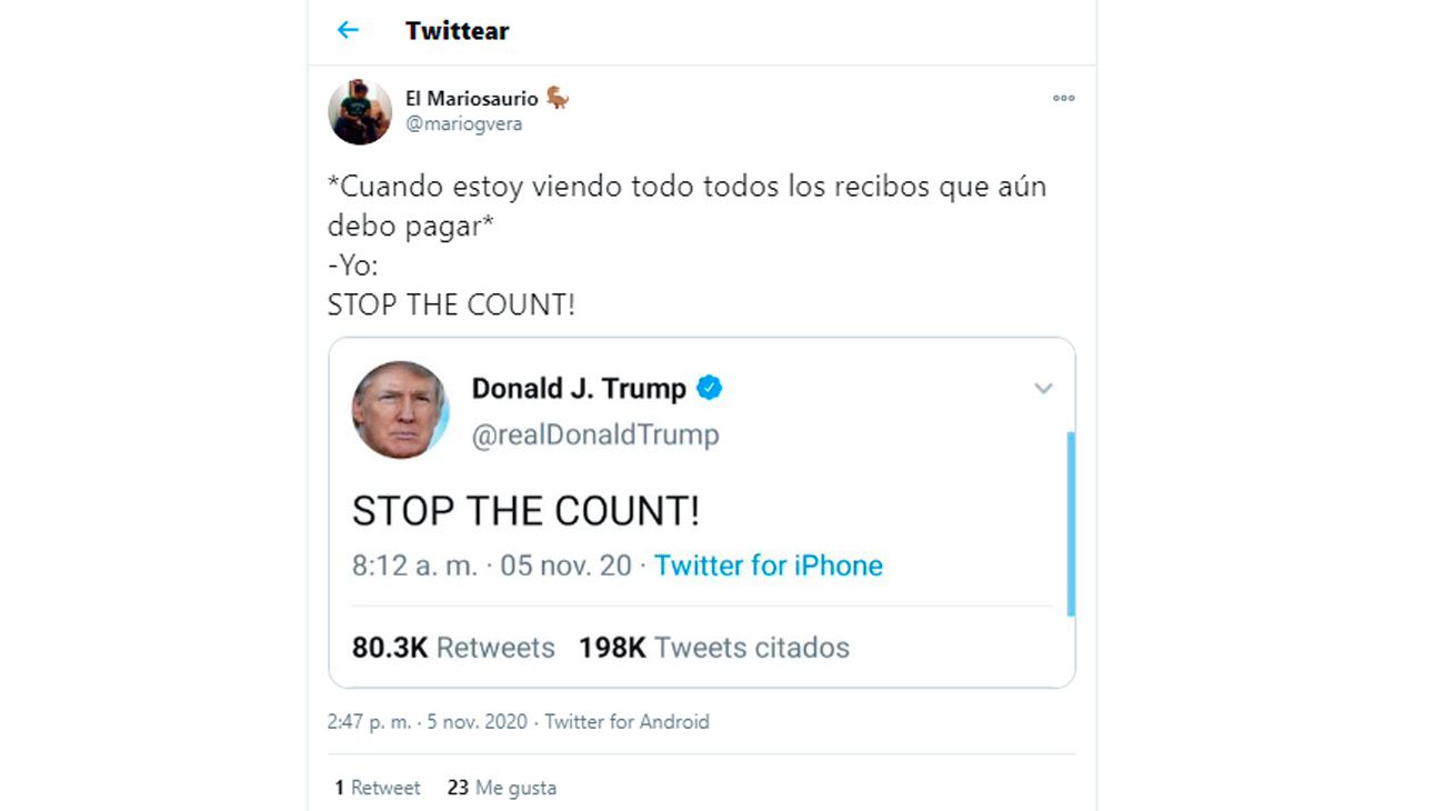 "Stop the count!": los mejores memes sobre las elecciones en Estados Unidos