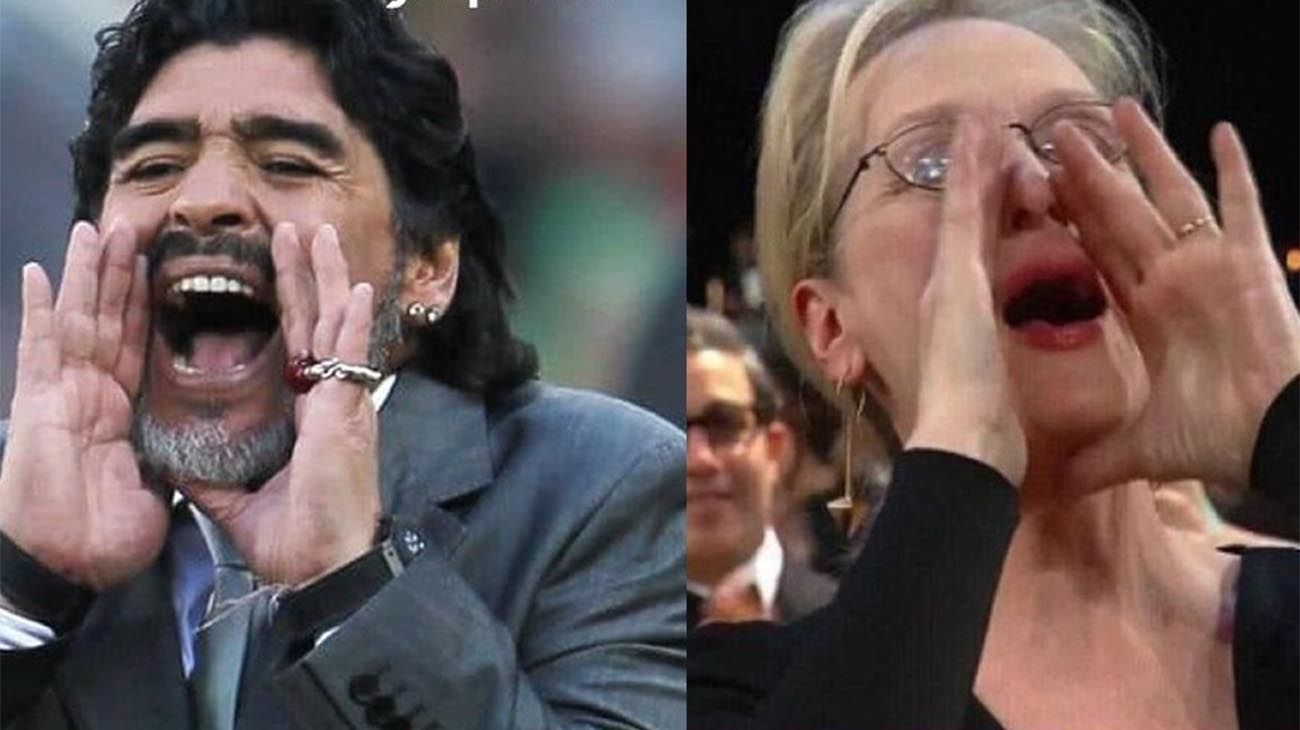Maradona lo hizo: Meryl Streep es tendencia en Twitter por memes que la comparan con él