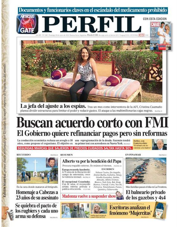 La tapa de Diario PERFIL de este domingo 26 de enero