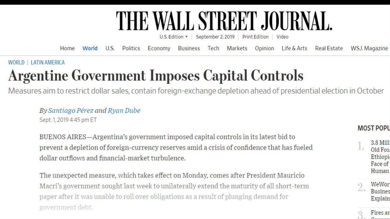 Qué dijeron los medios internacionales sobre las medidas económicas
