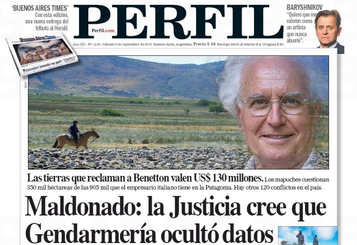 La tapa de este sábado del Diario Perfil