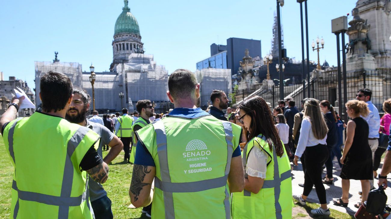 El Congreso realizó un simulacro de evacuación por incendio: así fue el operativo