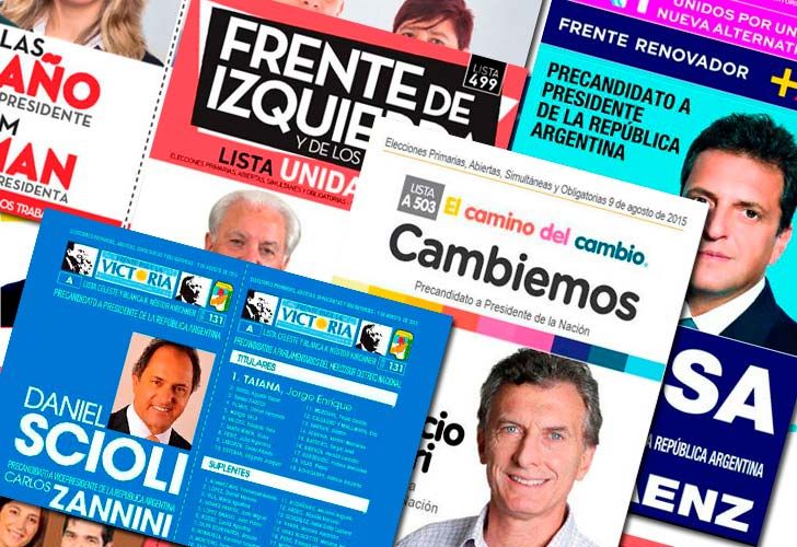 Las 15 fórmulas presidenciales que se presentarán en las PASO
