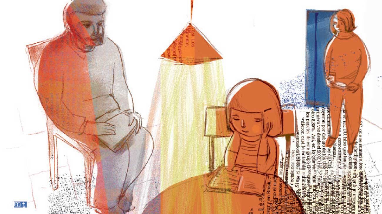 La niña que leía sentada en el piso