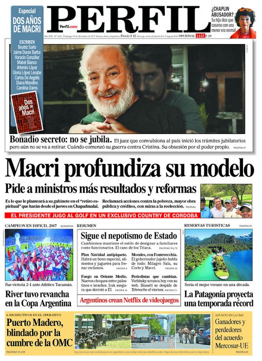 La tapa de Diario Perfil de este domingo