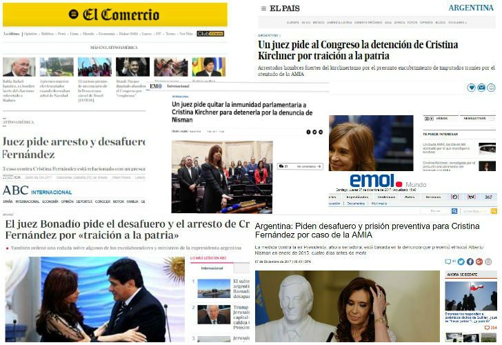 El fallo de Bonadio contra Cristina recorrió los medios del mundo