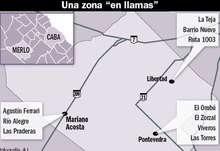 Hay más de treinta tomas en Merlo y el Conurbano entra en alerta